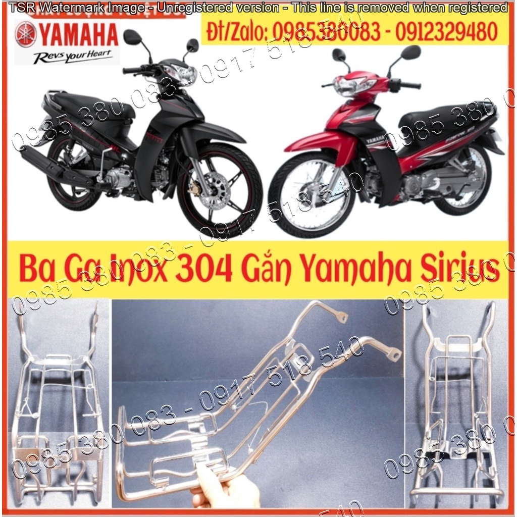 Baga Giữa Xe Sirius Thường 110 cc từ 2016 - 2021, Sirius 50cc INOX 10 ly chắc chắn Mẫu 2021