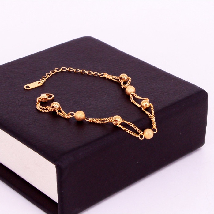 Lắc Tay Trái Châu 2 Tầng Titan Ko Han Rỉ TT 3925