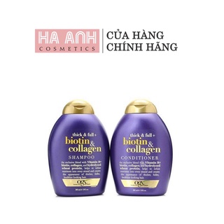 Bộ dầu gội xả ogx thick & full + biotin & collagen 385ml