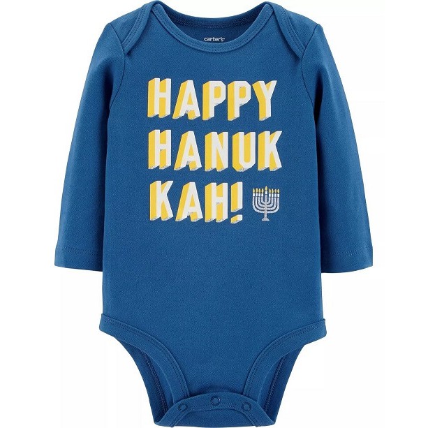 Bodysuit Carter bé trai tay dài Happy Hanukkah