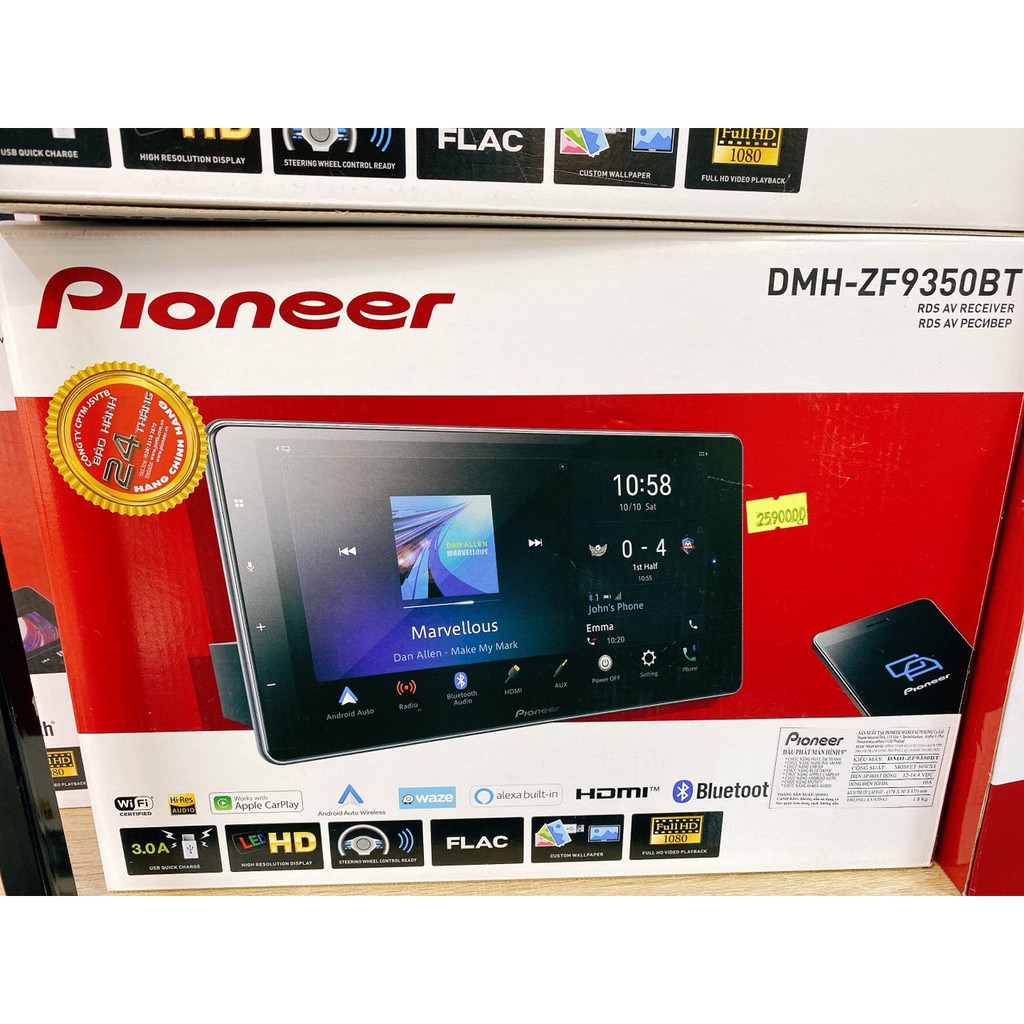 💘FREESHIP💘 Đầu phát DVD màn hình cảm ứng xe hơi Pioneer DMH ZF9350BT chính hãng Nhật bảo hành 24 tháng