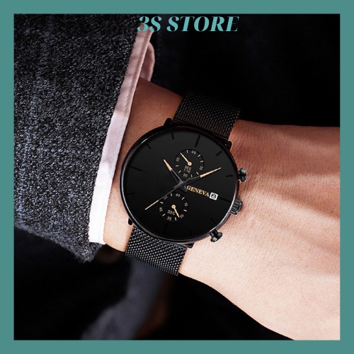 Đồng hồ nam đẹp chính hãng GENEVA đeo tay thời trang dây kim loại | BigBuy360 - bigbuy360.vn