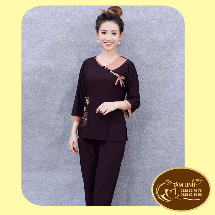 Đồ Lam Đi Chùa_Mẫu Tim Nơ