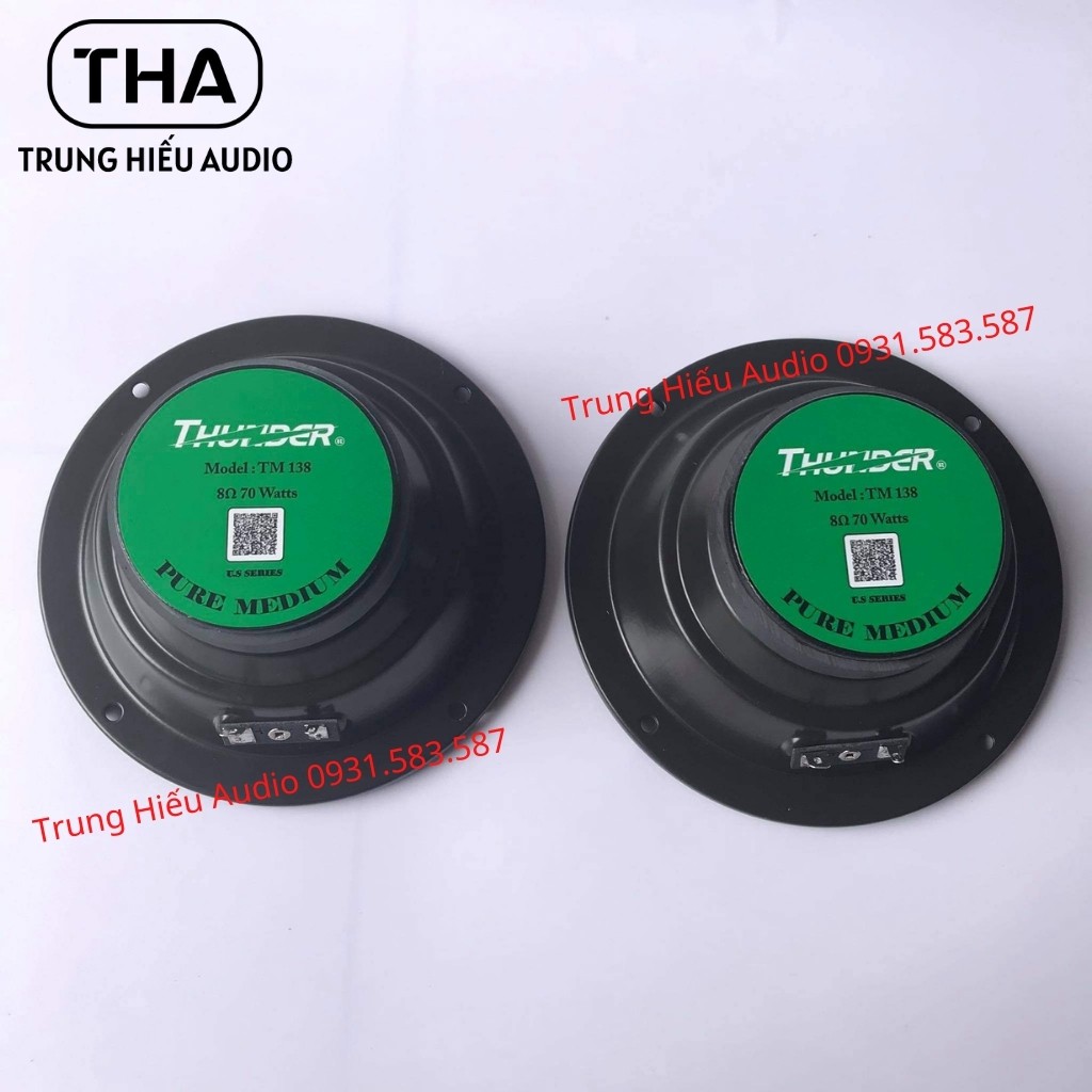 Loa Trung Thunder 12 cm, 8Ω, Loa Mid Trung Rời Gân Mút, Màng Vải (Giá 1 Cặp) - Trung Hiếu Audio