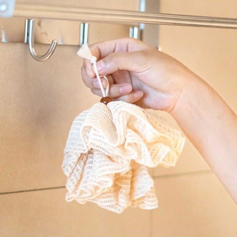 Bông tắm từ sợi lá gai hữu cơ tạo bọt, tẩy da chết làm sạch cơ thể sản phẩm thiên nhiên lành tính