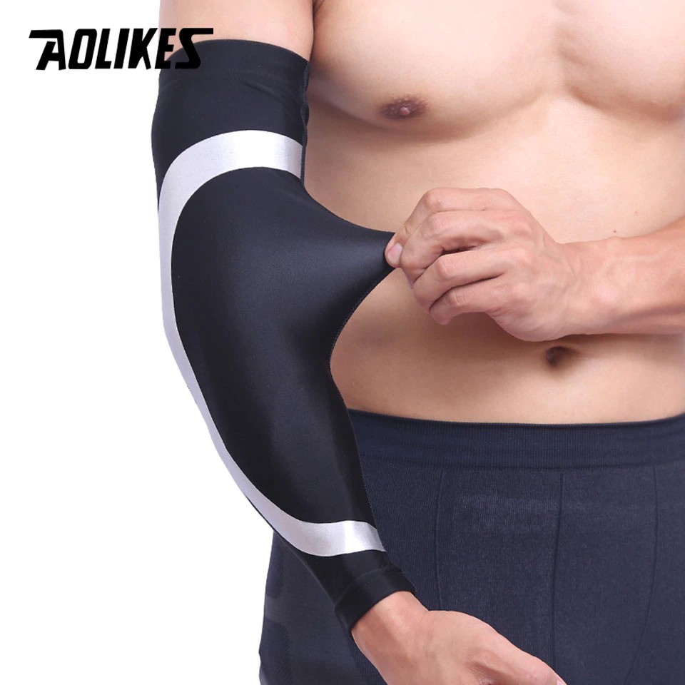 Bộ 2 ống bảo vệ khuỷu tay AOLIKES A-7945 co dãn thoáng khí Sport protection elastic arm