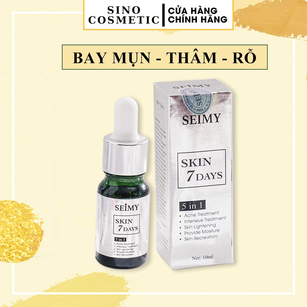 Serum giảm mụn thâm rỗ Seimy - Skin 7 Days - Công dụng 5 trong 1 hiệu quả sau 7-14 ngày - Mờ thâm, mụn, mụn ẩn