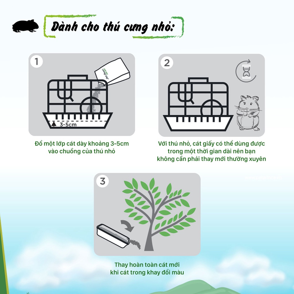 Cát giấy Pet's Dream | 100% giấy tái chế | Không bụi | Phân huỷ sinh học