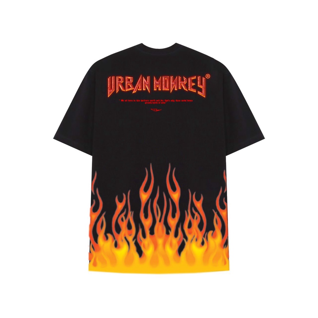 URBAN MONKEY TEE  FLAME PUNK TEE BLACK