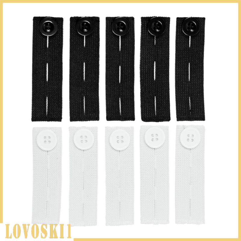 [LOVOSKI1]5Pcs Button Hole Elastic Woven White 20mm Standard Wide