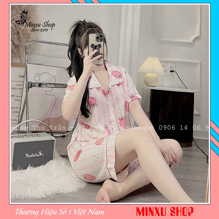 Đồ Ngủ Pijama Quần Lửng Tay Ngắn Vải Lụa Mango Mềm Mịn Siêu Xinh, Phom Thoải Mái Rộng Rãi Mã PB