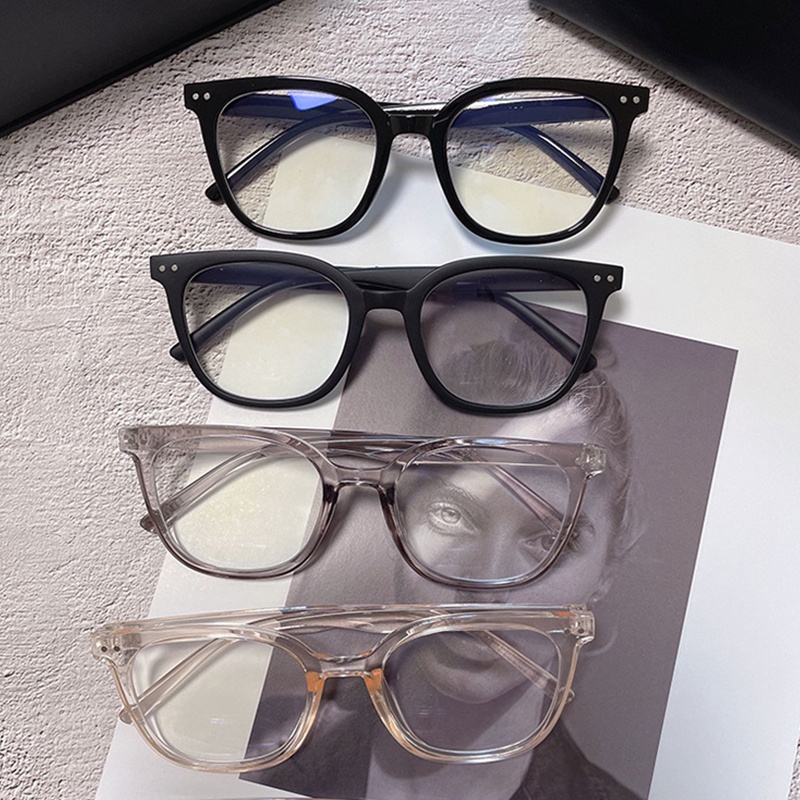 Gọng kính cận nam nữ 2 chấm ngang phong cách hiện đại trẻ trung kính giả cận chống tia UV khói bụi thay được tròng 104
