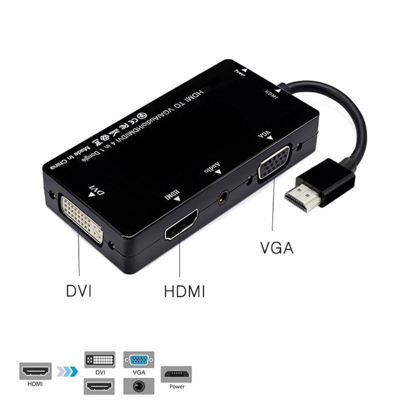 HDMI Splitter to HDMI DVI VGA Audio Converter Jack for Laptop Computer HDTV PS3