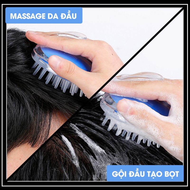 Lược gội đầu silicon massage da đầu, lược gỡ rối giảm rụng tóc kích thích mọc tóc hàng cao cấp