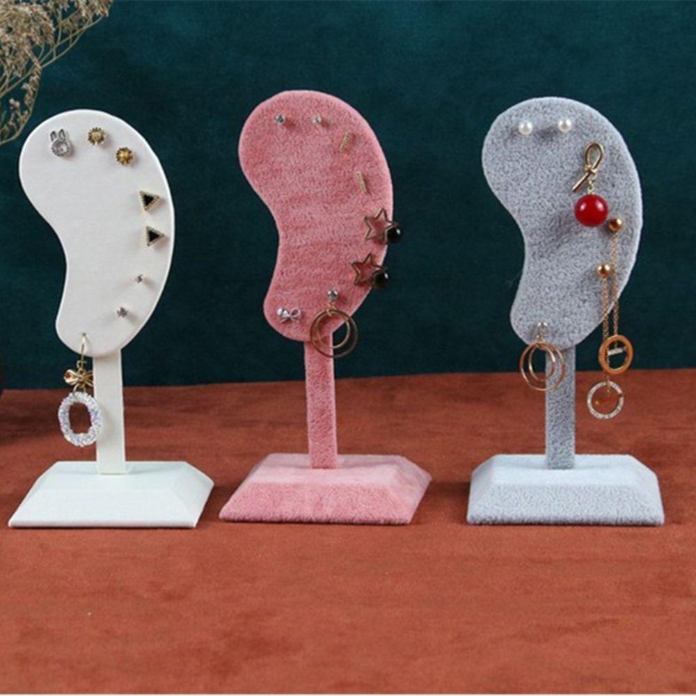 Dụng Cụ Trưng Bày Bông Tai Bằng Sợi Microfiber Phối Nhung Dễ Thương Đa Năng Tiện Dụng Cho Nữ