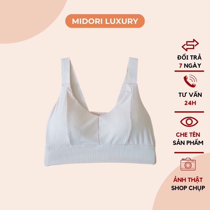 Áo bra su đúc dây liền lưng mềm mịn Áo ngực thể thao co dãn tốt có đệm lót dây đai đính sang chảnh A246