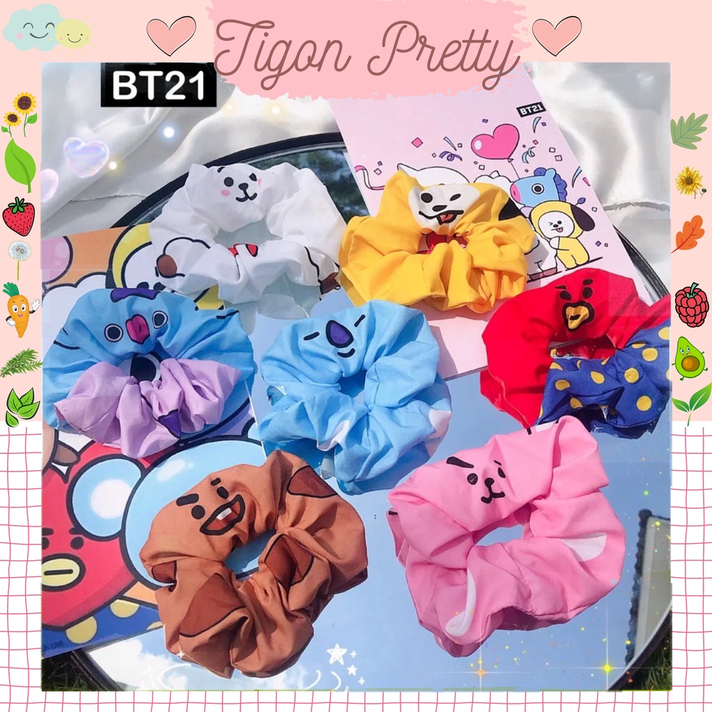 Cột Tóc Vải Scrunchies - Dây Buộc Tóc Scrunchies ( BT21 )