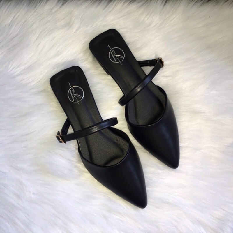 Dép sục gót thấp kiểu dáng mũi nhọn quai ngang đơn giản, 3 màu dành cho nữ, SB25