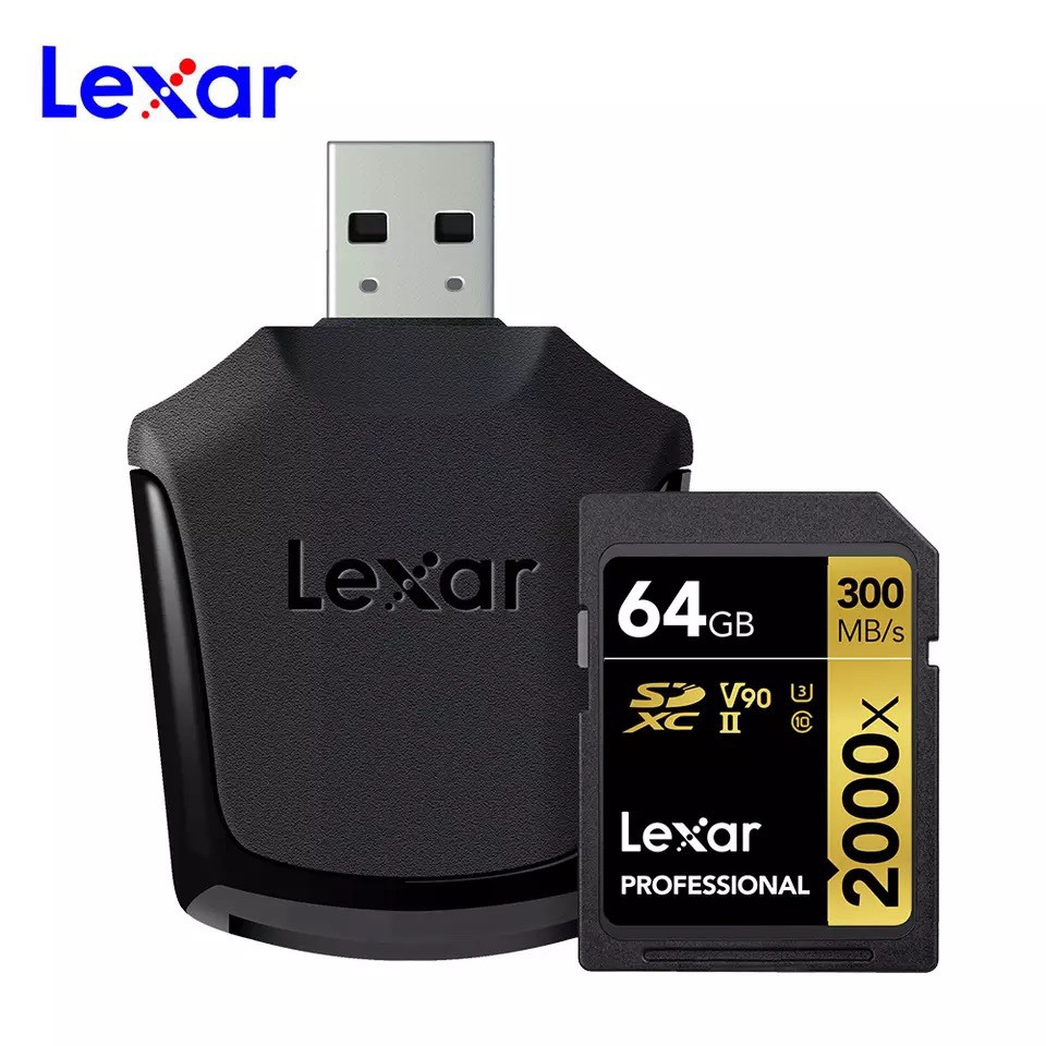 Thẻ Nhớ SDXC 64GB Pro 2000x 300mb/S Lexar, kèm đầu đọc Tốc độ cao ( Dành Cho Máy Ảnh Chuyên Nghiệp ) | BigBuy360 - bigbuy360.vn