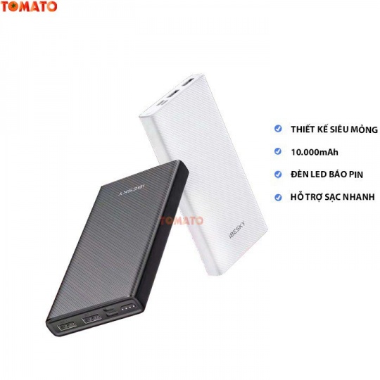 [FREESHIP] PIN SẠC DỰ PHÒNG IBESKY P10 (10.000mAh)  - P20 (20.0000mAh) CHÍNH HÃNG