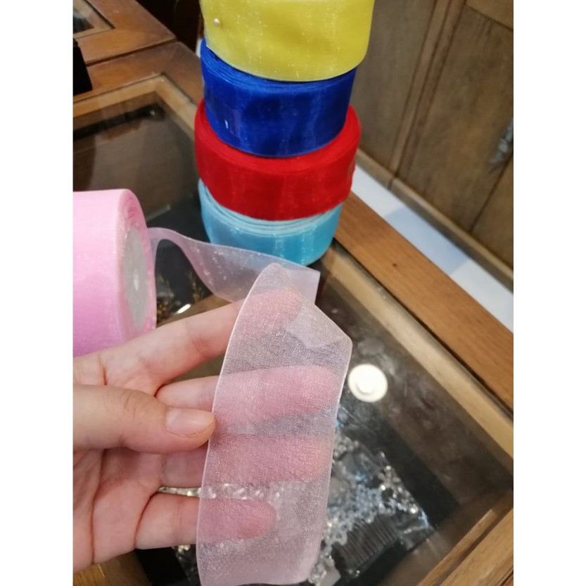 Ruy băng voan 4cm làm nơ, hoa, gói quà
