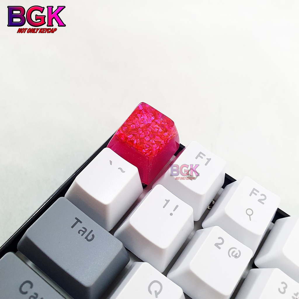 Keycap Lẻ Tinh Thể Hồng Pink Crystal Keycap SA profile ( keycap resin độc lạ )( Keycap Artisan )