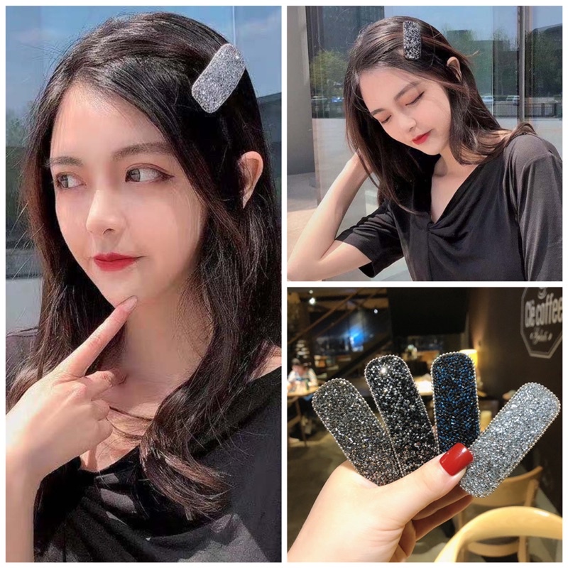Kẹp tóc đính đá lấp lánh Hàn Quốc, phụ kiện tóc nữ tính