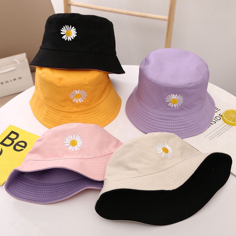 Nón bucket mặt hoạ tiết hoa cúc dành cho nữ