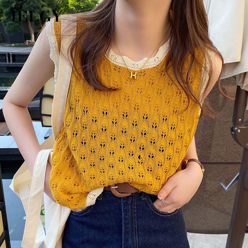 Áo kiểu IELGY chống nắng ngắn lưng phong cách ngọt ngào dành cho nữ