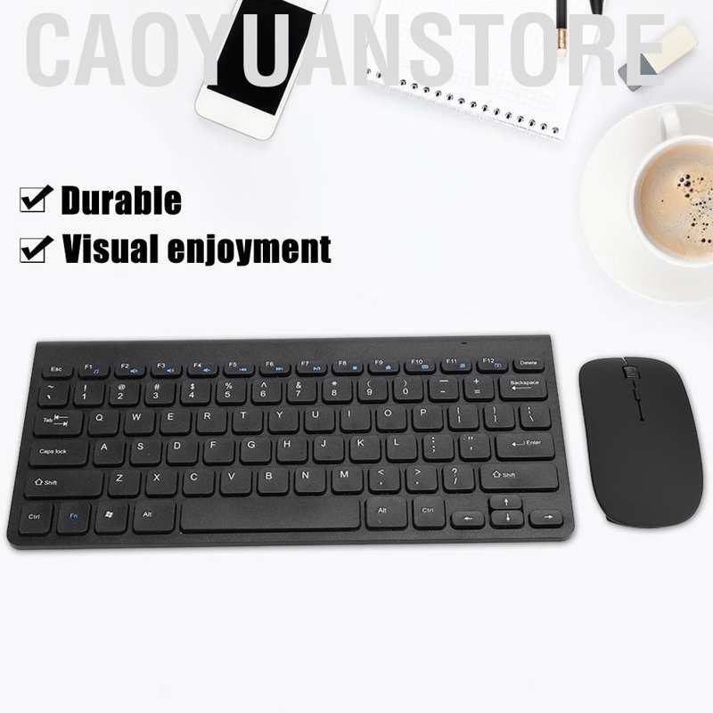 Caoyuanstore Wireless Keyboard Mouse Set Combo Black USB Receiver for Laptop Desktop Computer