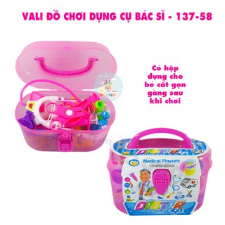 Bộ đồ chơi vali bác sĩ cho bé gái 18 chi tiết màu hồng 137-58 - Thị trấn đồ chơi