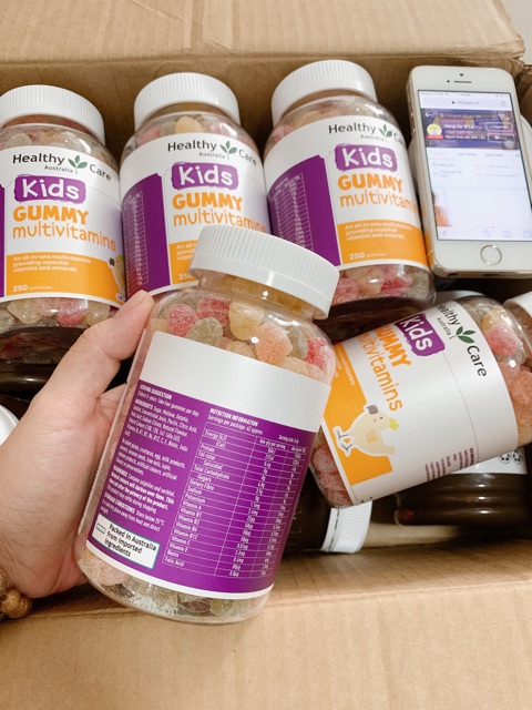 Kẹo Gum cho bé biếng ăn, Kids Gummy Multivitamin Healthy Care Úc