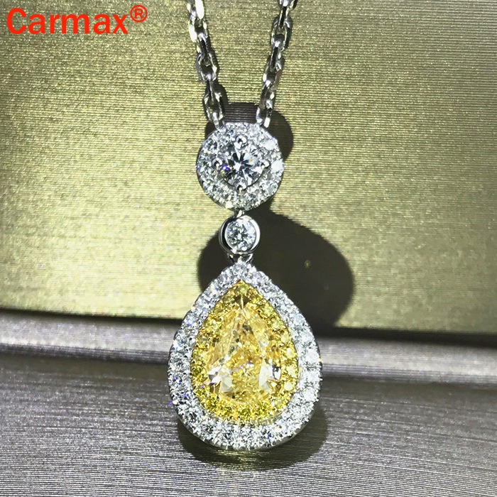 Vòng cổ Mặt Hình Giọt Nước In Họa Tiết Moissanite Sang Trọng Cho Nữ