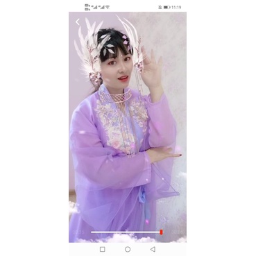 Hán phục cổ trang cổ phong chiết eo cổ chéo liền váy