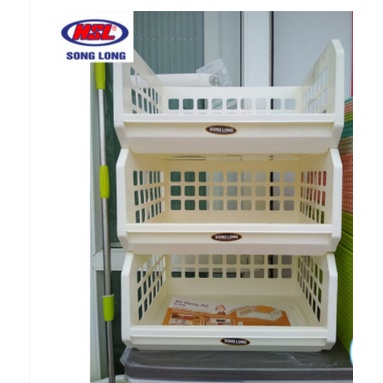 Kệ nhựa đồ đa năng SONG LONG PLASTIC xếp tầng thông minh tiết kiệm không gian (MS: 2131)