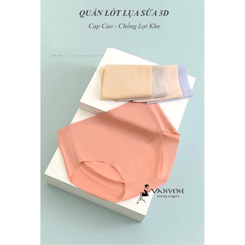 QUẦN LÓT LỤA SỮA 3D KHÔNG ĐƯỜNG MAY VANVENE CẠP CAO CHỐNG LỌT KHE KHÔNG HẰN VIỀN MỚI Q555
