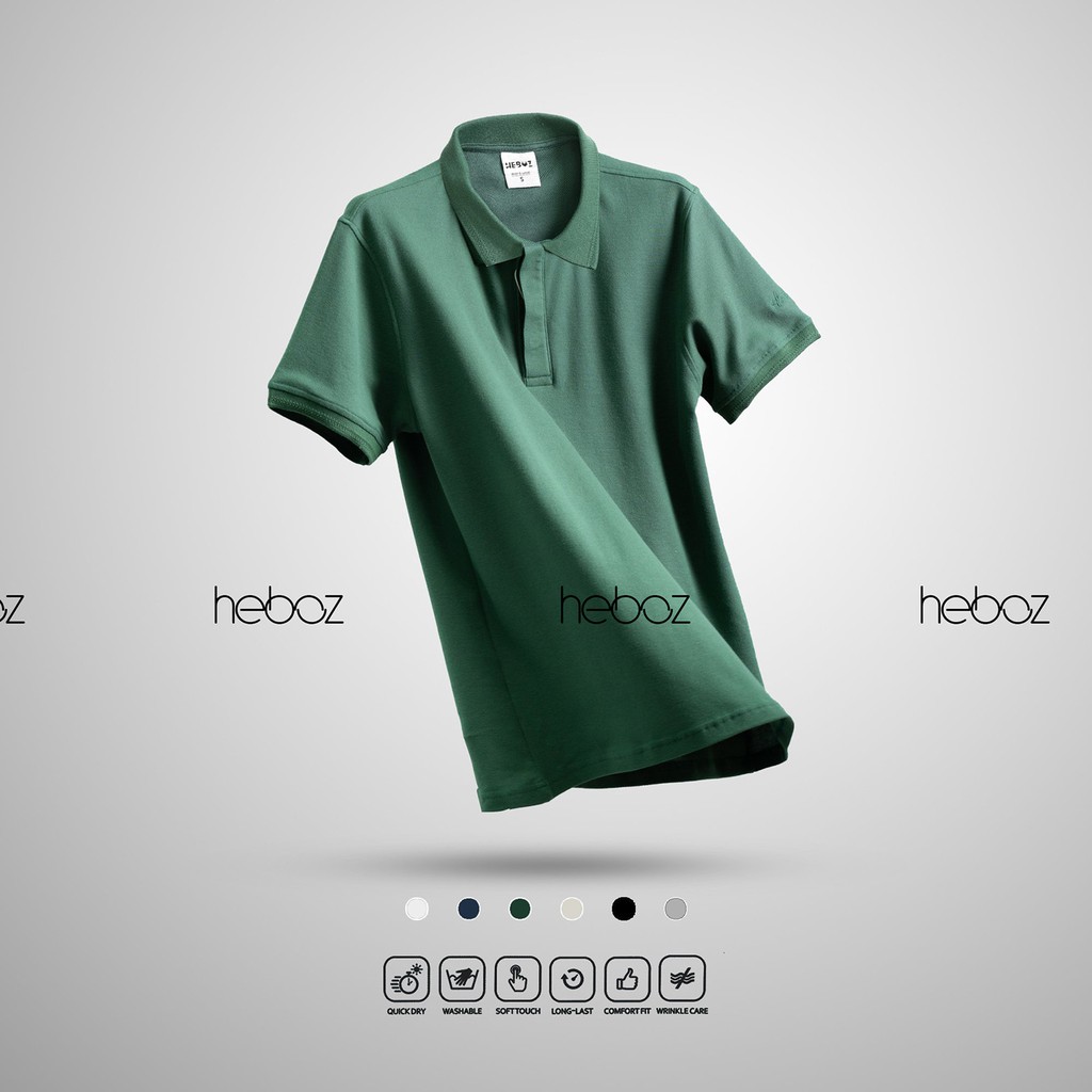 [HẾN STORE MENSWEAR] Áo polo Heboz giấu nút 6M - cotton pha, kiểu dáng basic trẻ trung - 00000318
