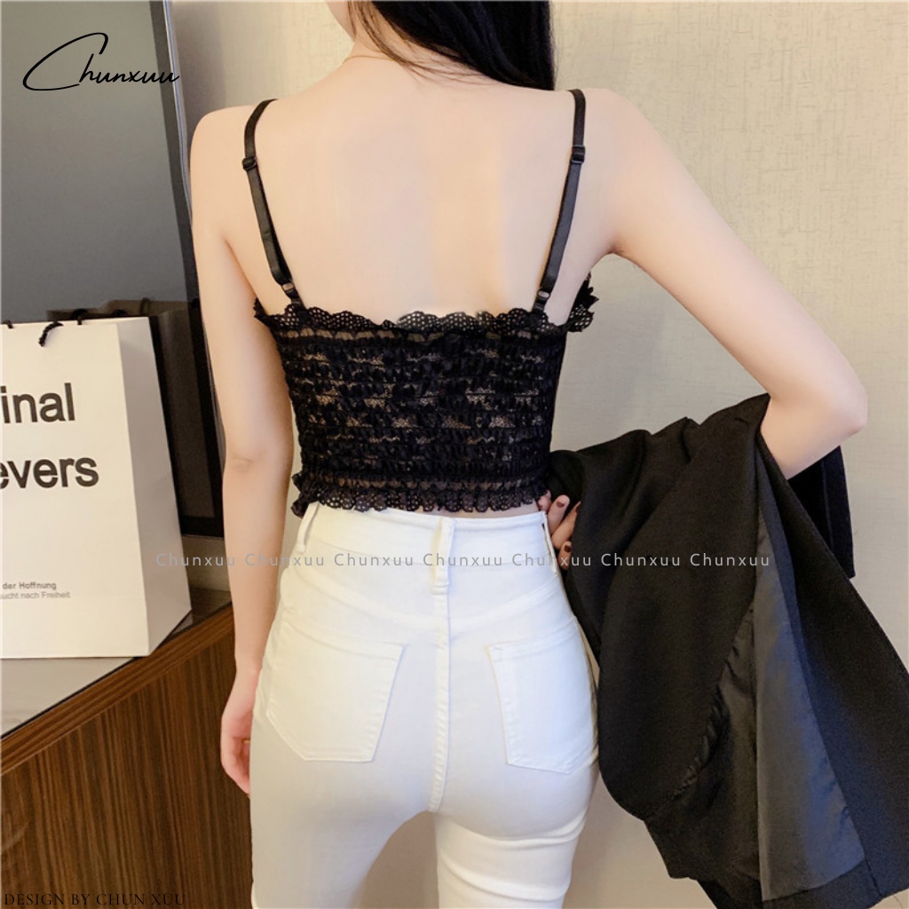 Áo bra nữ 2 dây phối viền ren ChunXuu, thiết kế hoa nhí đệm ngực BR11