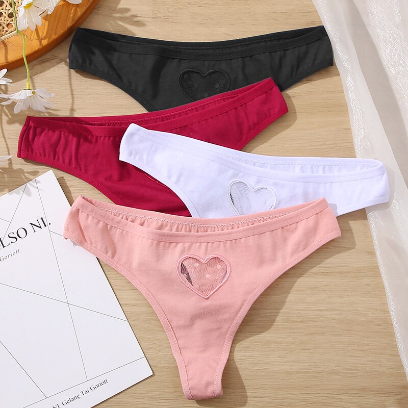 Quần lót FINETOO bằng cotton phối ren gợi cảm cho nữ