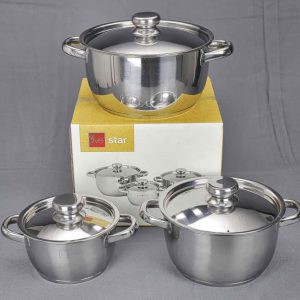 Bộ nồi inox 3 đáy nắp inox cao cấp Five Star FS - B3010
