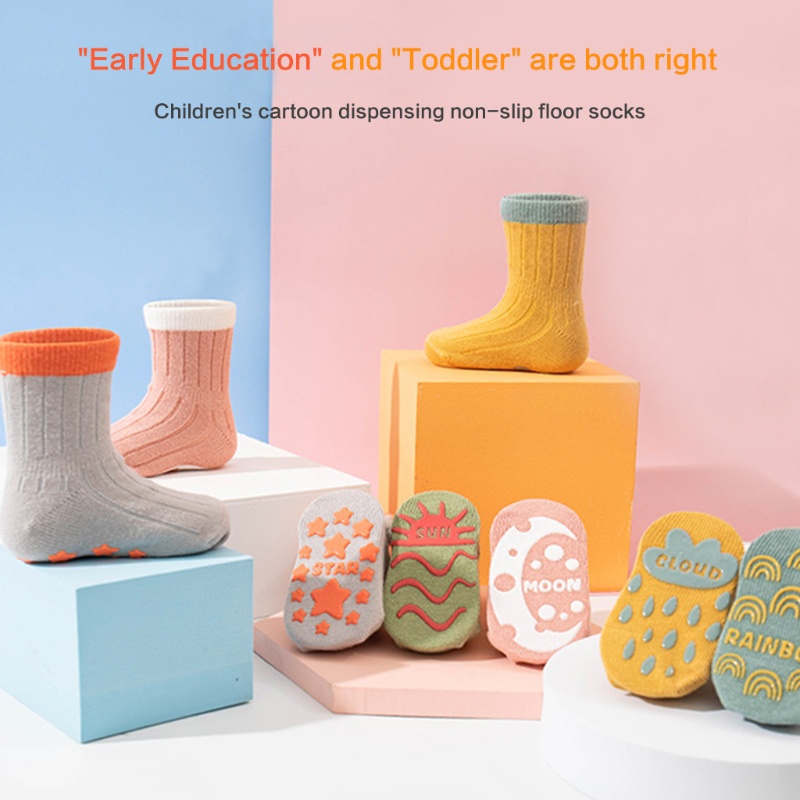 1 Đôi Vớ Ngắn Bằng Silicone Chống Trượt In Họa Tiết Trái Cây Hoạt Hình Cho Bé Sơ Sinh
