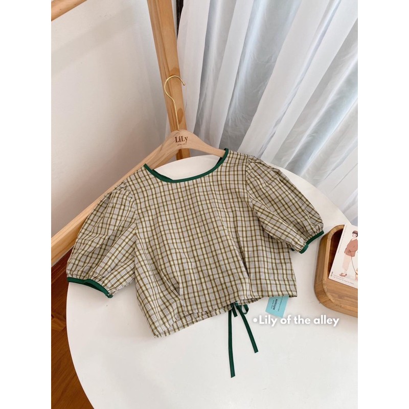 Croptop kẻ 4 nơ lưng (ib chọn màu )