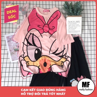 Đồ bộ hoạt hình form rộng Unisex VỊT DAISY Freesize dành cho nam nữ Molly Fashion