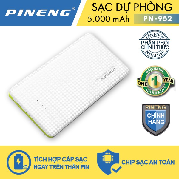 Pin sạc dự phòng PINENG PN-952 5000mAh - Hãng Phân Phối Chính Thức