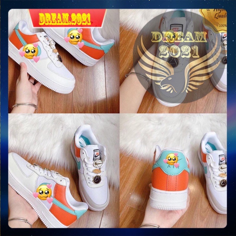 [Hot trend ] Giày Sneaker AF1 Airforce trắng cam