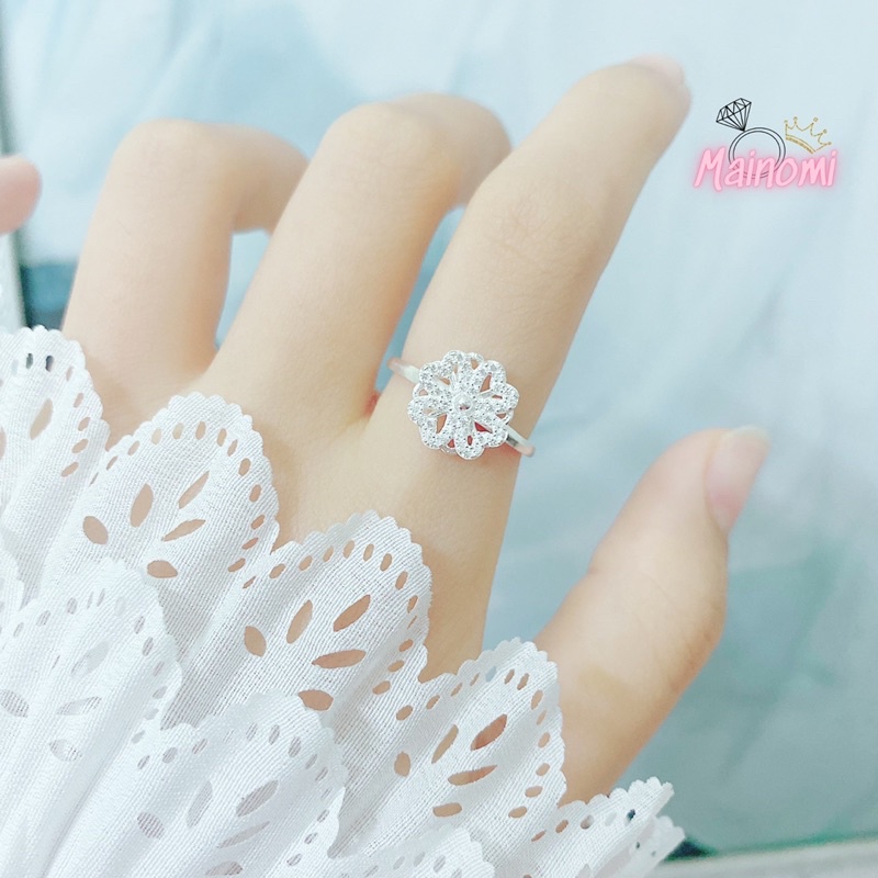 Nhẫn nữ cỏ 4 lá xoay linh động xinh xắn may mắn MAINOMI độc đáo mới lạ