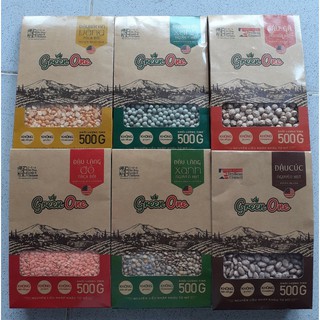 Combo 6 túi Đậu khô Green One 500g (hà lan vàng, xanh+đậu gà+đậu cúc+đậu lăng đỏ, xanh)