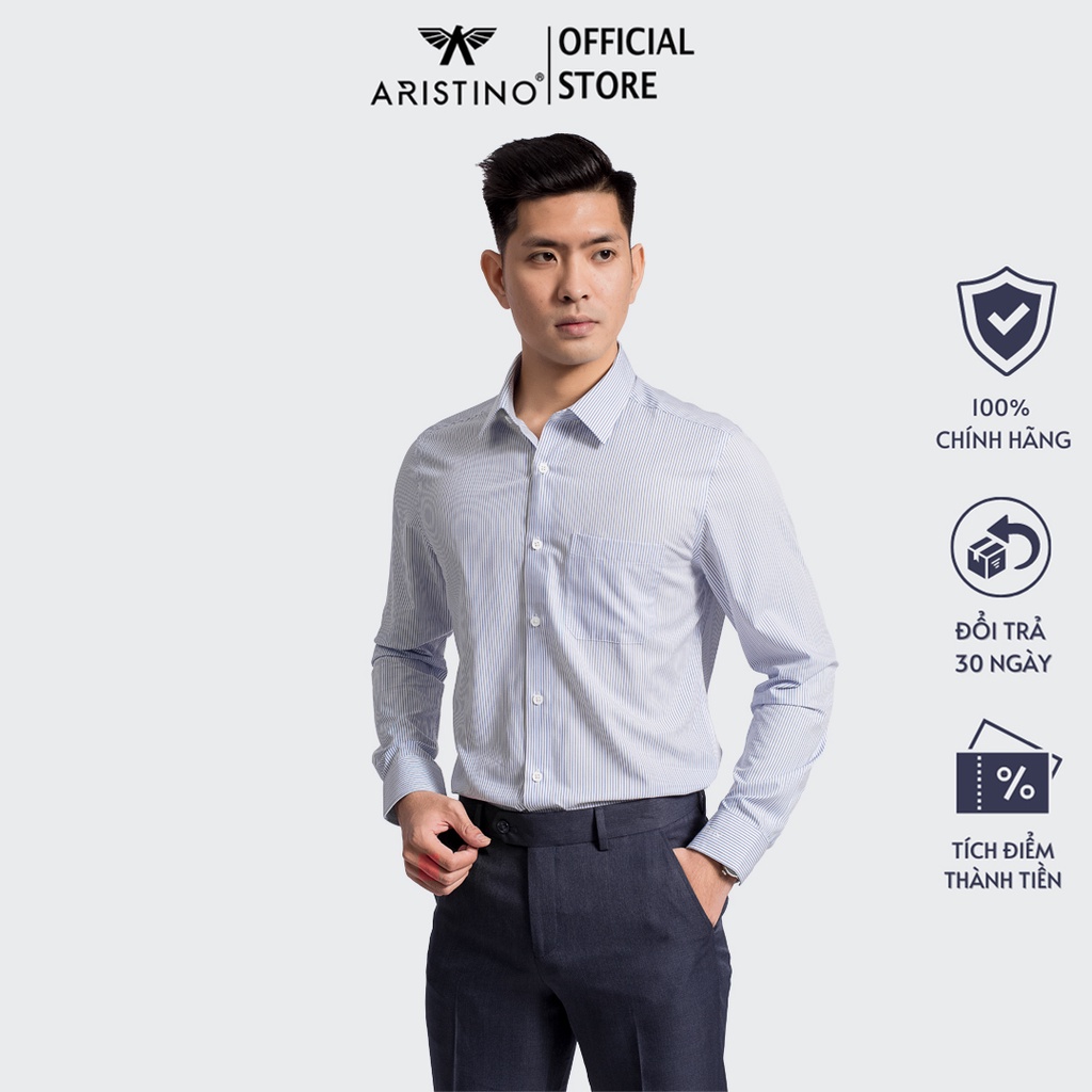 Áo sơ mi dài tay nam ARISTINO dáng Regular fit suông nhẹ, thoải mái, chất Modal kháng khuẩn, mềm mại - ALS57908 | BigBuy360 - bigbuy360.vn