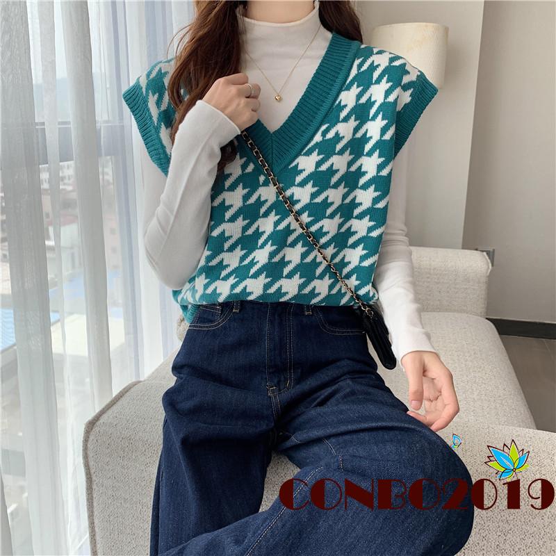 Áo Nữ Không Tay Cổ Chữ V Họa Tiết Hình Học Thời Trang | BigBuy360 - bigbuy360.vn