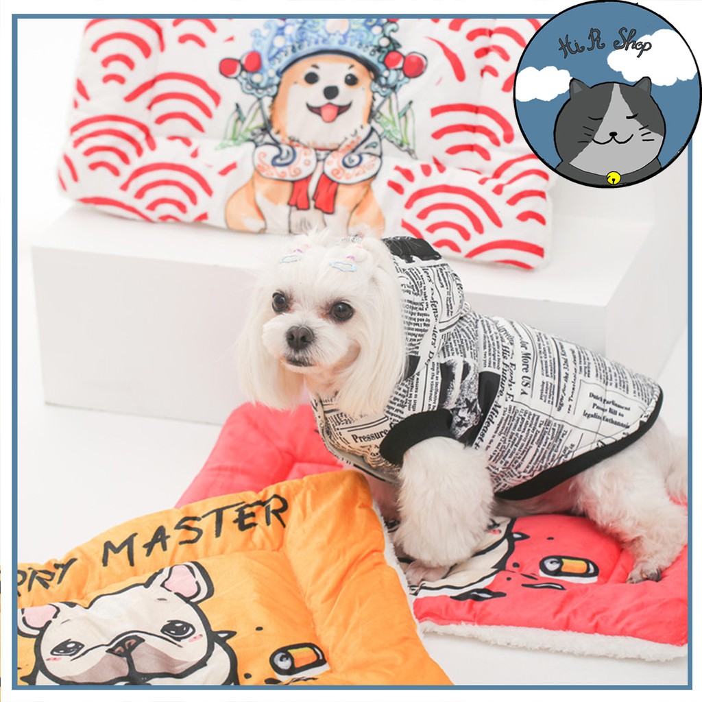 Đệm Nằm Chó Mèo Chất Liệu Nhung Có Lót Bông Mềm Mịn Kích Thước 38*55Cm Dành Cho Thú Cưng Nhiều Mẫu